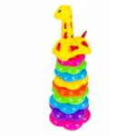 Jeu dempilage - anneaux � empiler girafe - pvc - mixte - b�b� - multicouleurs - 25 x 9 cm