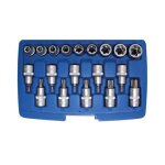 Jeu de douilles � embouts / de cl� � douille 125 mm (1 / 2) profil e / profil t (pour torx) / profil ...