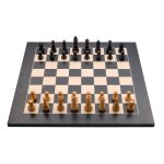 Jeu d�checs de luxe - engelhart - marquet� bois erable - 40x40 cm - pi�ces sculpt�es - coffret rangement ...