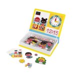 Jeu �ducatif magn�tique en carton - janod - magn�ti'book j'apprends l'heure - 75 magnets - d�s 3 ans