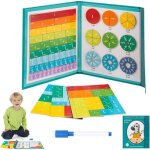 Jeu �ducatif math�matiques - fractions aimant�es - jouet montessori - couleurs vives et chiffres contrast�s ...