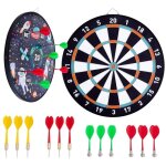 Jeu de fl�chettes pour enfants cible double faces magn�tique / papier r�versible th�me de lespace