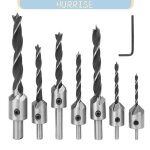 Jeu de forets frais�s 7 pi�ces conception � 5 cannelures pour le travail du bois pour un retrait rapide ...