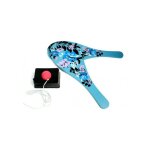 Jeu jokari classique en bois hawai bleu - raquettes socle balle elastique - sport plage jardin - topkari ...