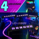 Jeux de lumires pack de 4 barres  led uv soire fluo garantie pa dj led mix sono bar club laser anniversaire ...