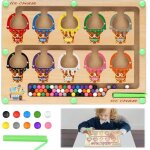 Jeu magn�tique - montessori - labyrinthe enfant - bois naturel - � partir de 3 ans - couleurs vives