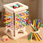 Jeu montessori de puzzle en bois jeux soci�t� 3 4 5 6 ans jeux educatif enfant jeu tour en bois avec ...