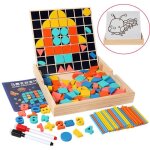 Jeu de mosa�que puzzle en bois - double face - jouet �ducatif montessori pour enfant - cadeau de no�l ...
