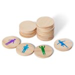 Jeu de mouvements en bois - bs - moves - 30 min - 2 joueurs ou plus - pi�ces avec dessins de mouvements ...