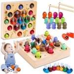 Jeu de pche en bois abeille magntique montessori 2 en 1 pour lcole maternelle cadeau pour enfants ...