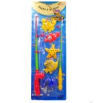 Jeu de p�che � la ligne - 2 cannes - 5 poissons en plastique - 40 cm