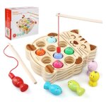 Jeu de pêche magnétique en bois - jouets montessori pour enfants - couleurs multicolores - 24 mois et ... Jeu de pêche magnétique en bois - jouets montessori pour enfants - couleurs multicolores - 24 mois et ...