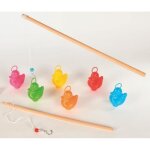 Jeu de p�che - sans - enfant - mixte - 6 canards - 2 cannes � p�che - jaune