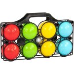 Jeu de p�tanque avec 8 boules color�es et cochonnet panier de transport inclus pour enfants et adultes ...