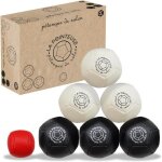 Jeu de pétanque intérieur - la pointeuse - 6 boules noires et blanches - sac de transport - activité ... Jeu de pétanque intérieur - la pointeuse - 6 boules noires et blanches - sac de transport - activité ...
