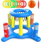 Jeu de piscine gonflable - 2 en 1 - panier de basket et anneau de lancer - marque - modèle Jeu de piscine gonflable - 2 en 1 - panier de basket et anneau de lancer - marque - modèle