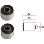 Jeu de silentbloc suspension moteur 10 x 28 x 20 x 22 scooter gy6 152qmi 139qmb silent bloc moto cyclomoteur ...