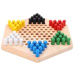 Jeu de socit - fafeicy - dames chinoises en bois - multicolore - 2 joueurs ou plus - stratgie