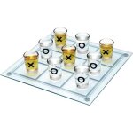 Jeu de soci�t� - morpion � shooters - 9 verres � shot - plateau en verre - 13 x 13 cm
