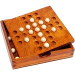 Jeu de socit solitaire en bois - classique - cognitive checkers - couleur principale: blanc
