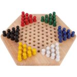 Jeu de socit - zgeer - dames chinoises - 60 pions - bois dhva - couleurs vives