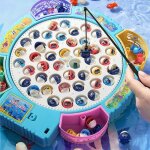 Jeu de socit - zgeer - pche  la ligne - 1 plateau rotatif - 8 cannes  pche - 25 mini poissons colors ...
