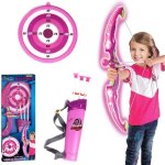 Jeu de tir  l?arc pour enfants - rose - abs - 63 * 25 * 5cm - avec flches carquois et cible