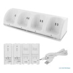 Jeux vid�osupport de station de charge 4 en 1 pour wii 97bfchargeur de batterie quadrupleaccessoire adapt� ...