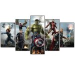 Jfi - 2561 toile de film de super h�ros marvel 5 pi�ces peinture et impression avengers affiche de film ...