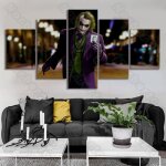 Jhb - 139 affiche murale de peinture sur toile de style moderne le personnage dun joker de film marchant ...