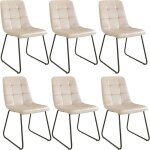 Jiexi lot de 6 chaises de salle � manger ergonomiquechaise de cuisine en velours rembourr�eu pieds en ...
