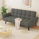 Jiexi canap� convertible canap� convertible 3 places canap� - lit fonction de sommeil 155 x 85 cm (gris) ...