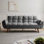 Jiexi canap� - lit moderne en tissu de lin avec dossier r�glable canap� - lit multifonctionnel pour salon ...