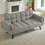 Jiexi canap� - lit triple dossier sans fonction rabattable 191 x 83 cm (gris)