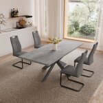 Jiexi ensembles de salle � manger pour 4 � 6 personnes table � rallonges (table 130 - 170 cm + 4 chaises ...