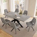 Jiexi ensembles de salle � manger pour 4 � 6 personnes table � rallonges avec chaises table moderne en ...