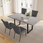 Jiexi ensemble table � manger avec 4 chaises table de salle � manger extensible (table 130 - 170 cm + ...