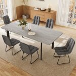 Jiexi table � manger avec 4 � 8 chaises ensemble de salle � manger extensible (table 160 - 200 cm + 6 ...