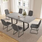 Jiexi table � manger avec 6 chaises table de salle � manger extensible (table 130 - 170 cm + 6 chaises ...