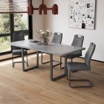 Jiexi table de salle � manger extensible ensemble de salle � manger avec 4 chaises (table 130 - 170 cm ...