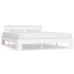 Jili - best cadre de lit blanc bois de pin massif 160 x 200 cm (3048) Jili - best cadre de lit blanc bois de pin massif 160 x 200 cm (3048)