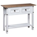 Jili table console table  salon meuble de console pin mexicain gamme corona blanc 90x345x73 cm3633