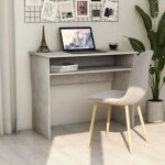 Jili * table informatique bureau gris bton 90x50x74 cm agglomr[3223]