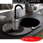 Jinjp Évier de cuisine en granit bac unique ovale noir 80 % quartz 20 % résine Éviers & plonges 9375306770409 ... Jinjp Évier de cuisine en granit bac unique ovale noir 80 % quartz 20 % résine Éviers & plonges 9375306770409 ...