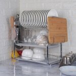 Jinkeey Égouttoir à vaisselle 3 étages en métal Égouttoir vaisselle idéale dans la cuisine - 40x 25x ... Jinkeey Égouttoir à vaisselle 3 étages en métal Égouttoir vaisselle idéale dans la cuisine - 40x 25x ...