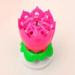 Jl bougie danniversaire fleur lotus rotation musique dcoration gteau fte couleur rose - jlvso827aa1052 ...