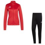 Jogging surv�tement femme - adidas - ensemble veste + pantalon - rouge et noir - respirant - polyester ...