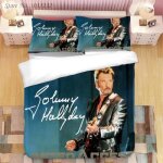 Johnny hallyday parure de lit imprim�e en 3d ensemble de literie avec housse de couette et taies dorei ...