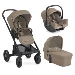 Joie - poussette trio chrome + si�ge auto i - snug 2 + nacelle chrome cashew