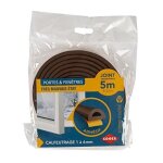 Joint isolant - cogex - calfeutrage caoutchouc - profil d - 9mm x 5m - couleur brun